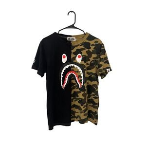 BAPE Split Shark Face Tee Black Camo XXL